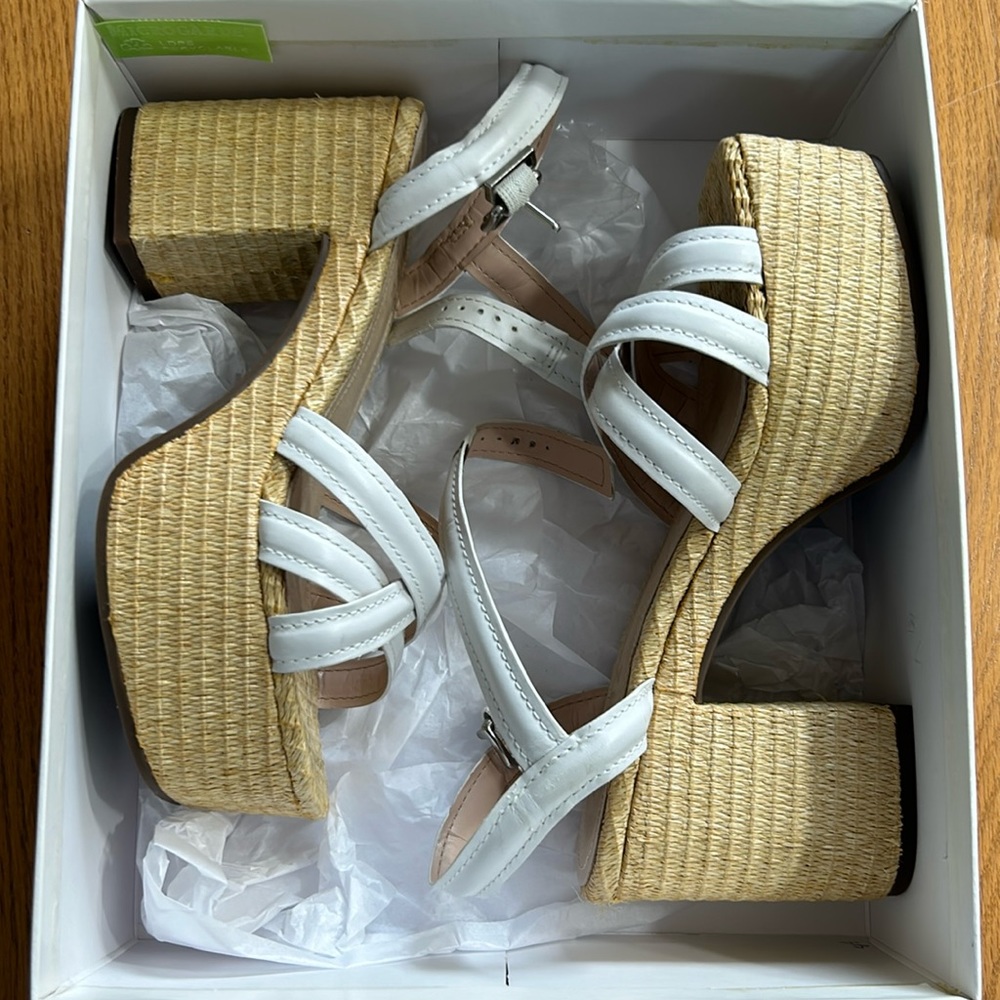 White platform sandals
